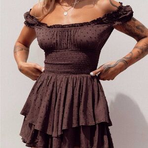 Princess Polly Galore Romper Brown